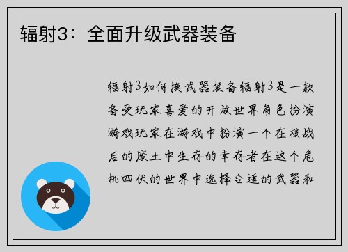 辐射3：全面升级武器装备